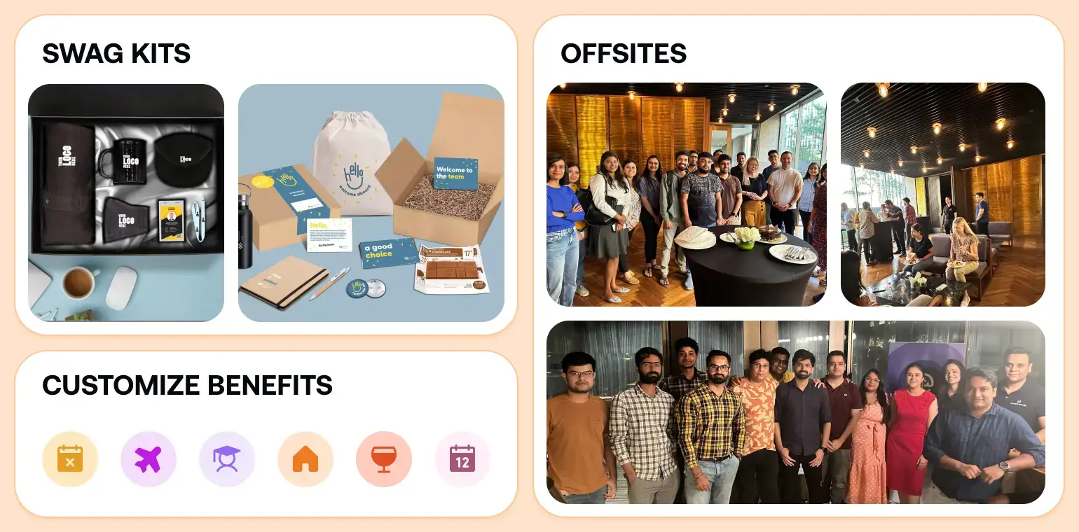 Kaamwork ensures your local employees feel loved and cared for - deliver swag kits, organize offsites, customize benefits