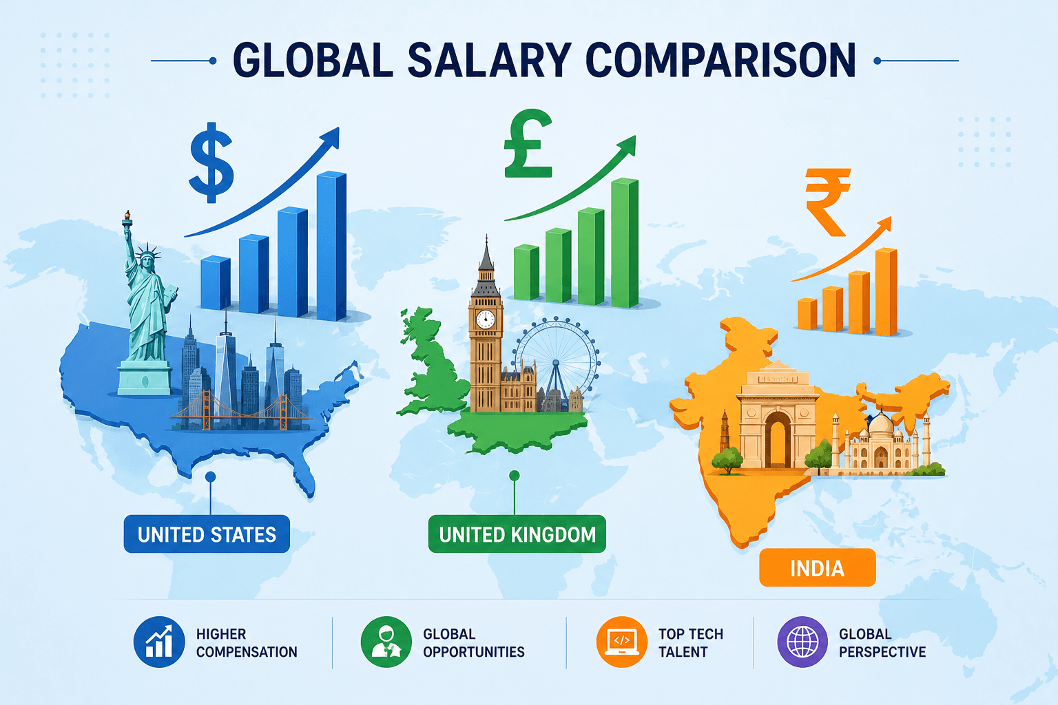 Software engineer salary: India vs US vs UK (real data)
