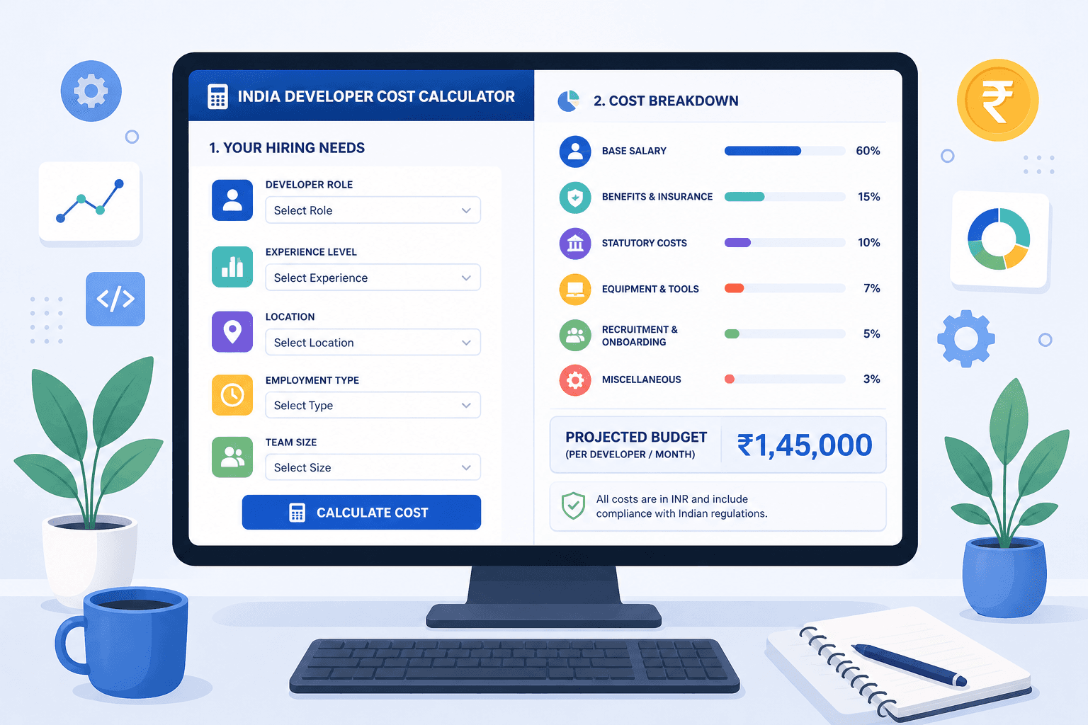 India developer cost calculator