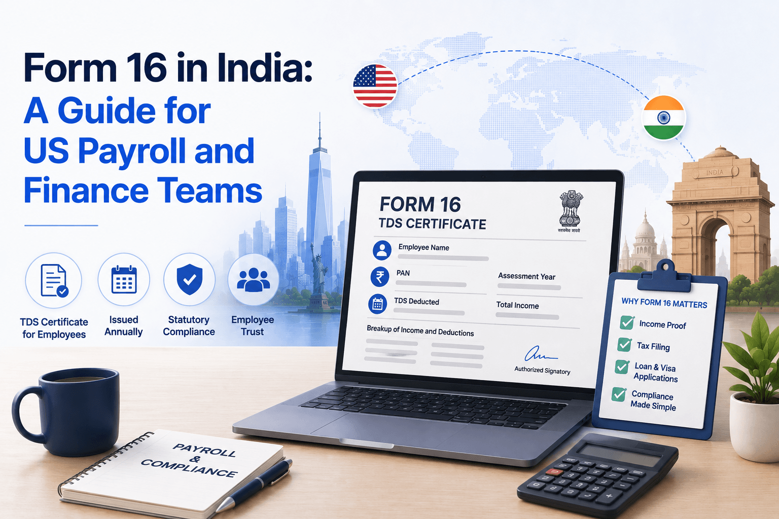 Form 16 in India: A Guide for US Payroll and Finance Teams