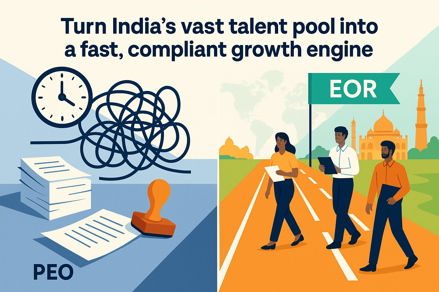 Hiring in India made simple: Understanding PEO vs EOR for global companies Hiring in India made simple: Understanding PEO vs EOR for global companies